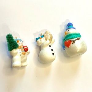 Vintage Hallmark Keepsake Snowman Ornaments Bundle of 3